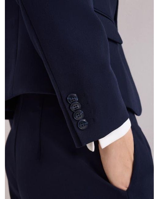 Phase Eight Blue Aubrie Single Button Cropped Blazer