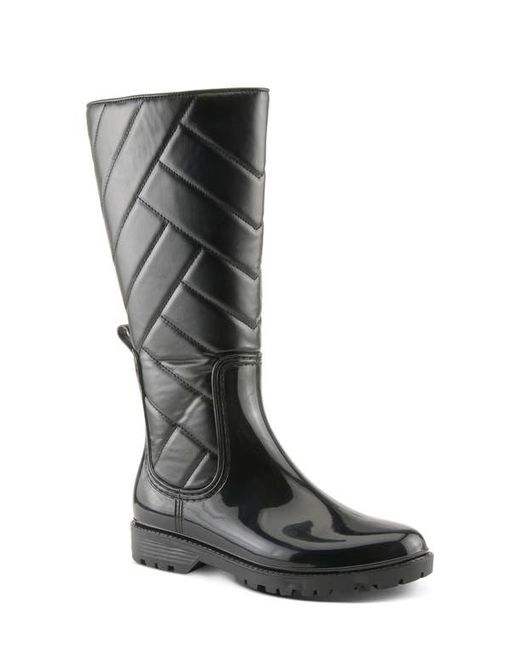 Spring Step Black Maiza Waterproof Quilted Rain Boot
