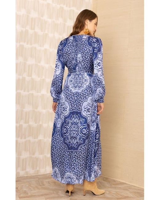 Hale Bob Blue Noor Charmeuse Dress