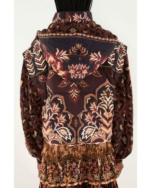 Farm Rio Brown Ainika Hooded Puffer Jacket