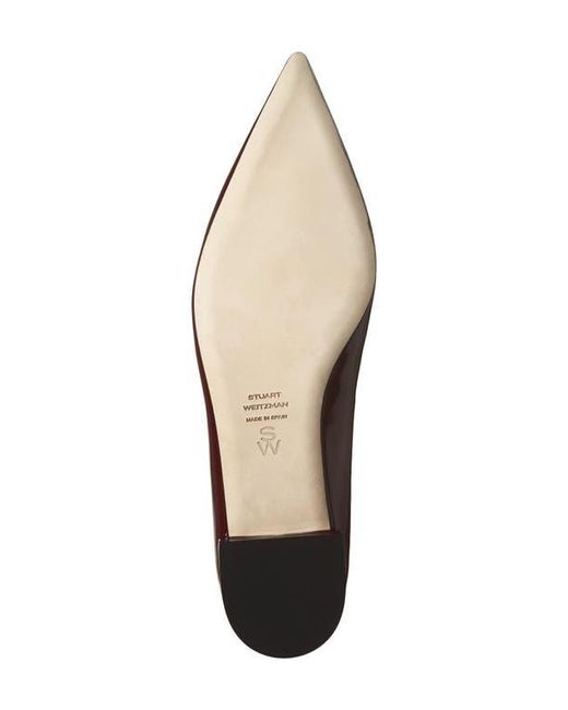 Stuart Weitzman Brown Sovinnie Patent Loafer Flat