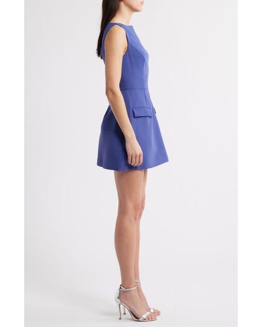 Amanda Uprichard Blue Banco Sculptural A-Line Minidress
