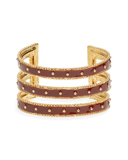 Karine Sultan Metallic Espresso Split Cuff Bracelet