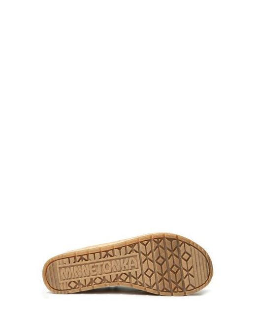 Minnetonka White Posey Wedge Sandal