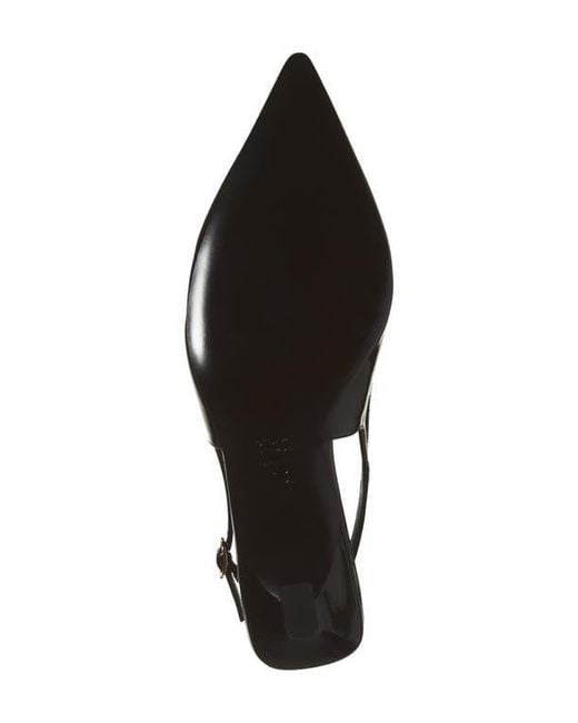 Stuart Weitzman Black Sovinnie Slingback Patent Loafer Pump
