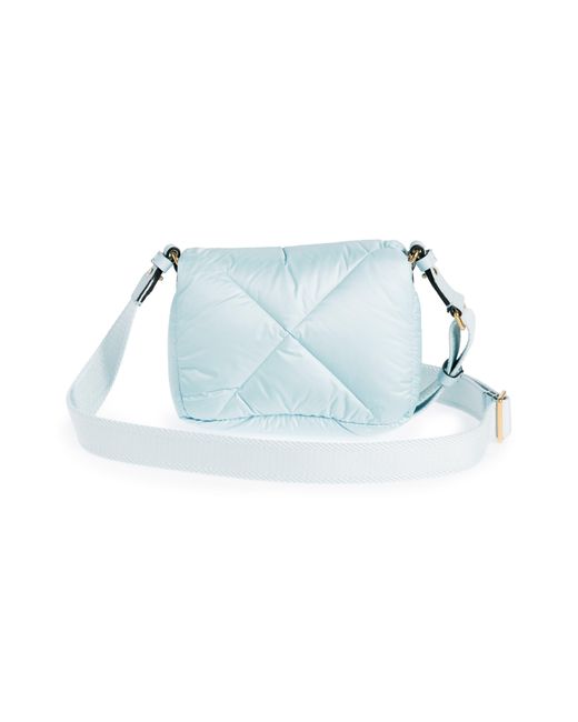 Moncler Blue Mini Puf Quilted Nylon Crossbody Bag