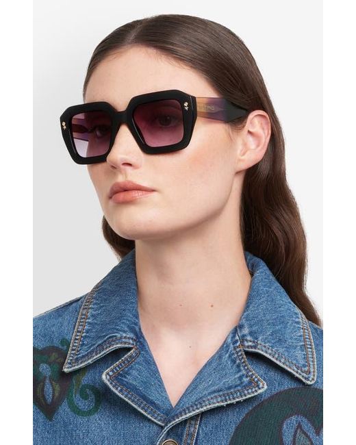 Etro Black 52Mm Gradient Rectangular Sunglasses