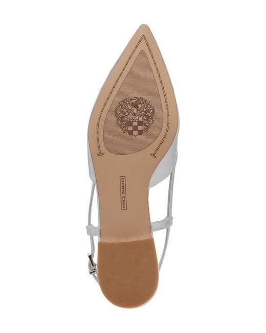 Vince Camuto White Agnes Pointed Toe Slingback Flat