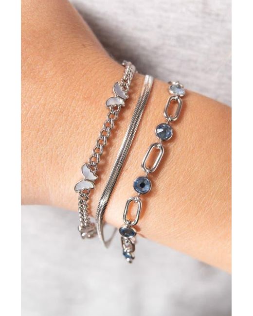 ALEX AND ANI Metallic Crystal And Paperclip Chain Bracelet