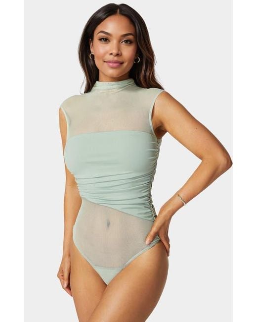 Bebe Multicolor Draped Knit Bodysuit