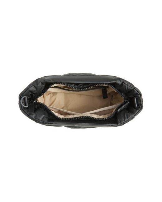 VEE COLLECTIVE Black Porter Basque Quilted Recycled Nylon Clutch