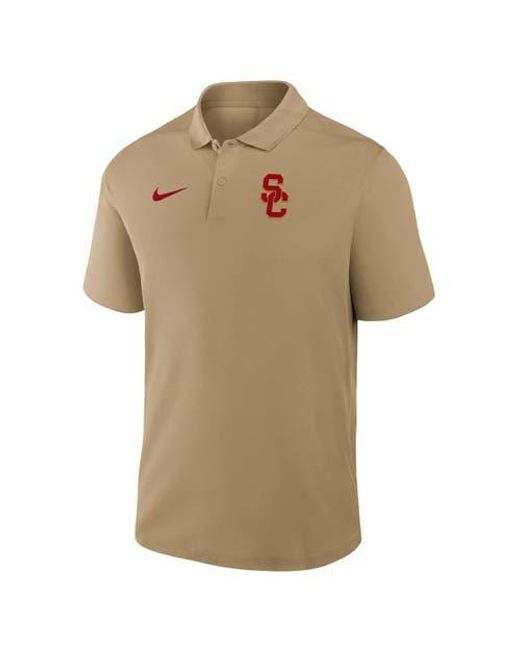 Nike Natural Usc Trojans Primetime Victory Primary Logo Performance Polo for men