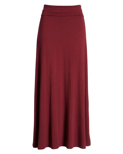 Loveappella Red Roll Top Maxi Skirt