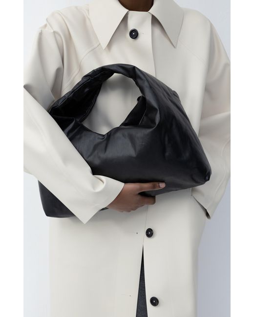 Kassl Black Anchor Medium Oiled Canvas Top Handle Bag