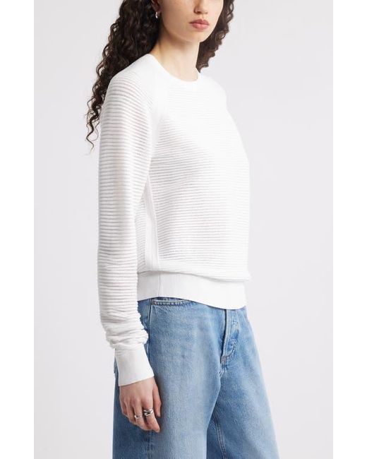 Nordstrom White Textured Stitch Sweater