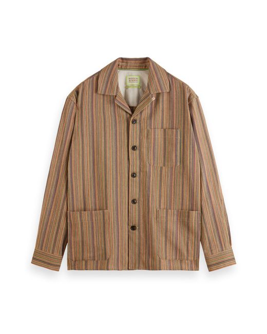 Scotch & Soda Brown Multicolor Structured Shirt Jacket for men