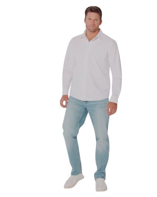 Fabletics White The Don Long Sleeve Button Up for men