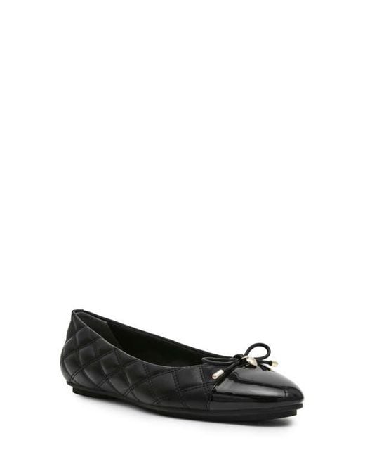 Anne Klein Black Luci Cap Toe Ballet Flat