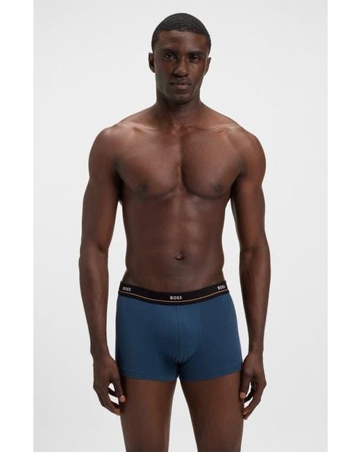 Boss Brown Assorted 5-Pack Essential Stretch Cotton Trunks for men