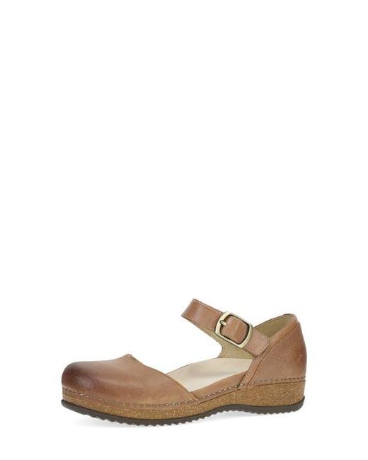 Dansko Metallic Mae Ankle Strap Platform Clog