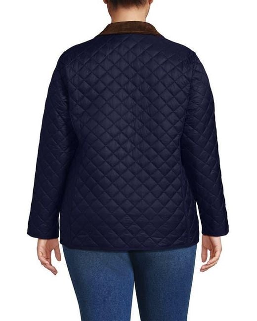 Lands' End Blue Reversible Barn Quilted Jacket
