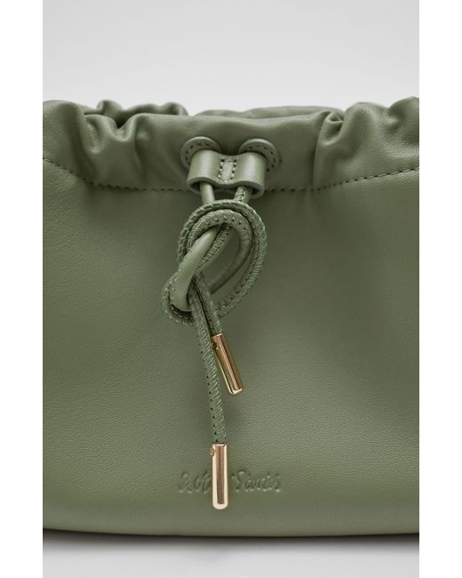 & Other Stories Green Small Leather Drawstring Tote