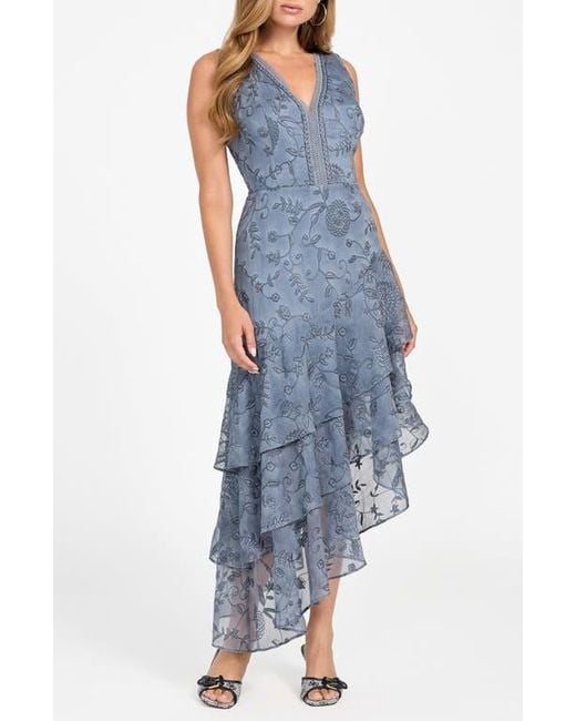 guess floral dress with lace Primavera Beaded Floral Lace-up Back HoCo Dress 4212 main image 0