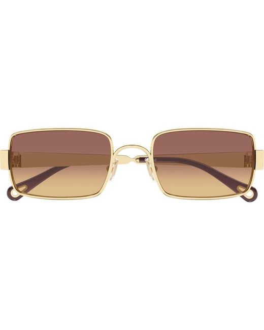 Chloé Brown 53Mm Gradient Rectangular Sunglasses