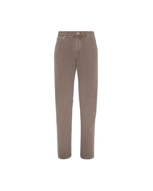 Brunello Cucinelli Brown Leisure Fit Five-Pocket Trousers for men
