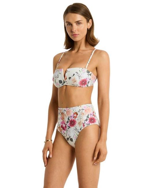Sea Level Red Belle Paneled High Waist Bikini Bottoms