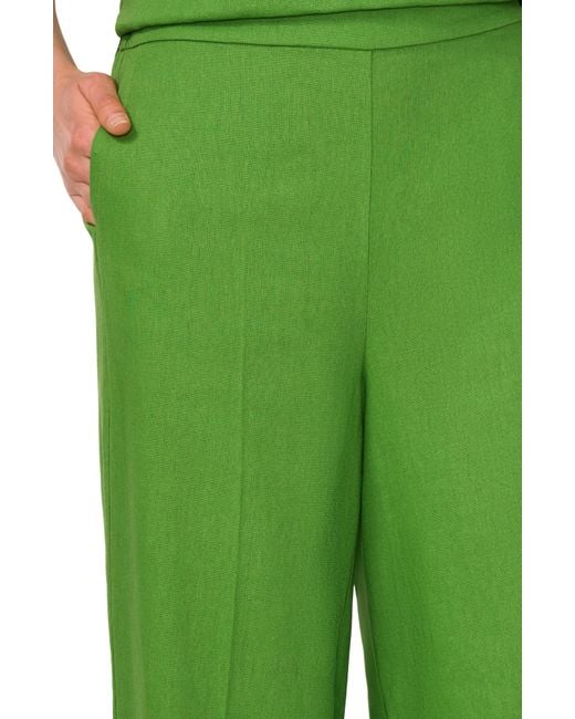 Halogen® Green Halogen(r) Wide Leg Linen Blend Pants