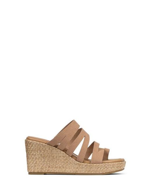 Donald J Pliner Brown Annamaria Platform Wedge Slide Sandal