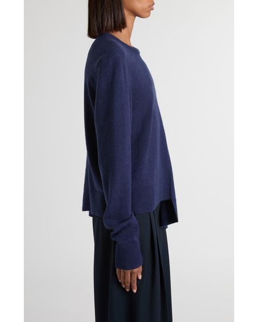 Alexander McQueen Blue Asymmetrical Cashmere & Wool Crewneck Sweater