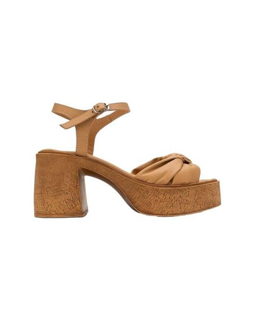 Forever & Always Shoes Brown Tily Platform Wedge Leather Sandal