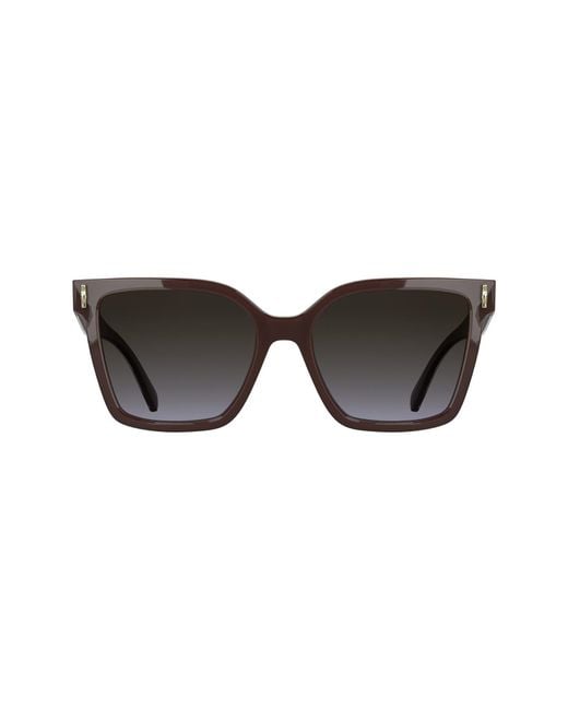 Longchamp Black Roseau 55Mm Modified Rectangular Sunglasses