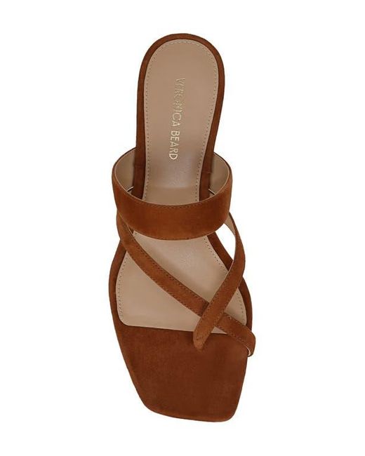 Veronica Beard Brown Alanis Kitten Heel Slide Sandal