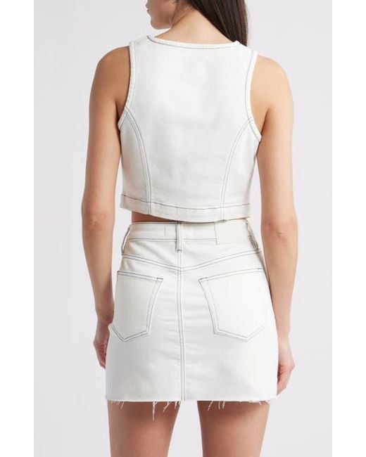 Hidden Jeans White Crop Denim Vest