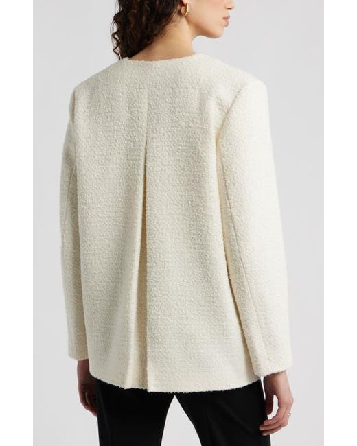 Nordstrom Natural Collarless Pleat Back Jacket