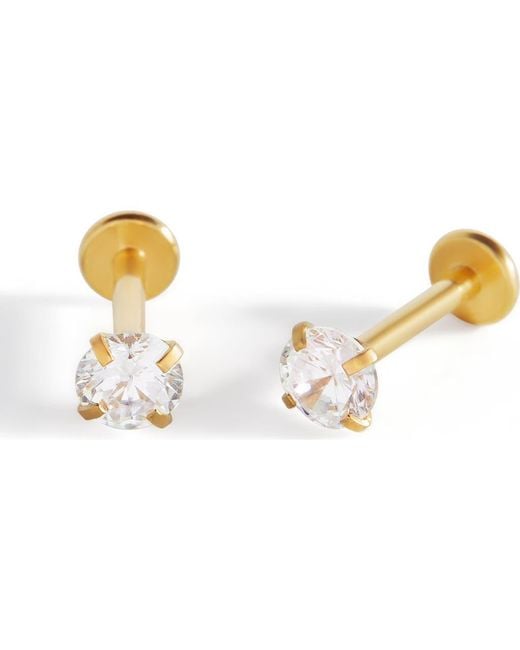 Mint & Lily Metallic Crystal Sleeper Flatback Studs