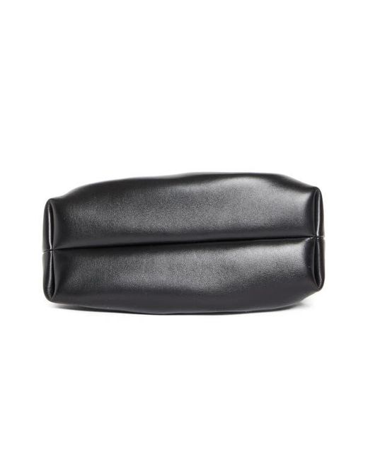 Ferragamo Black Small Gancio Piercing Soft Leather Shoulder Bag