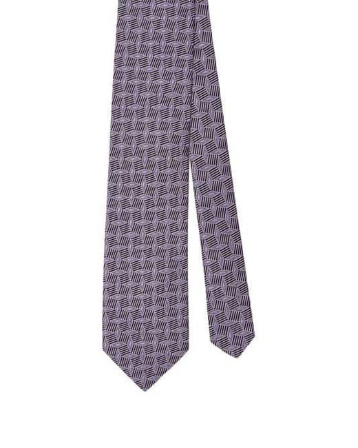 Robert Talbott Purple Robert Diamond Cube Necktie for men