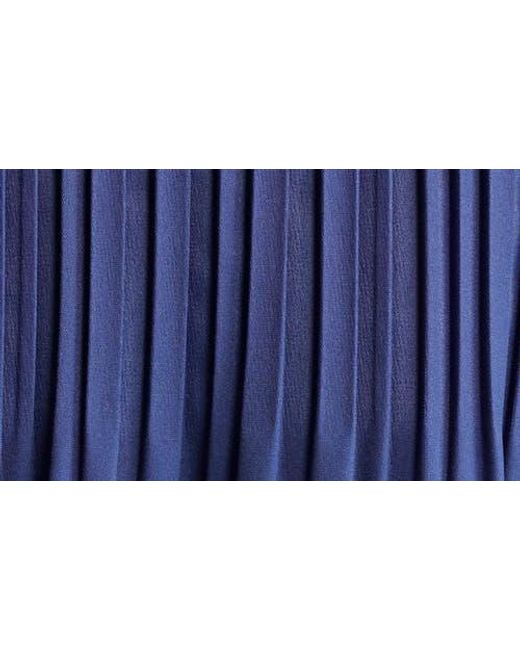 Pleats Please Issey Miyake Blue Smooth Pleated Coat