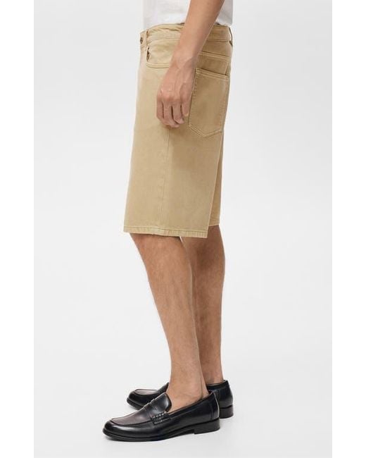 Mango Natural Relaxed Fit Denim Bermuda Shorts for men