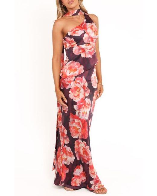 Petal Pup Women's Red Georgina Floral Satin One-Shoulder Top