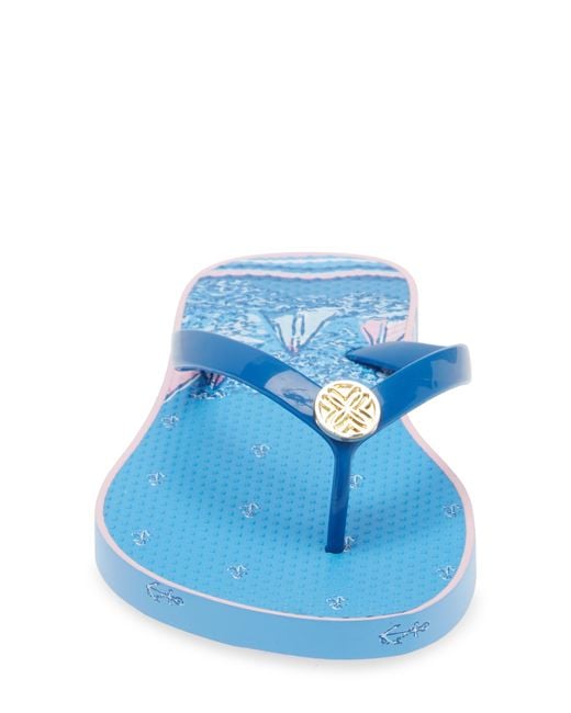 Lilly Pulitzer Blue Lilly Pulitzer Pool Flip Flop