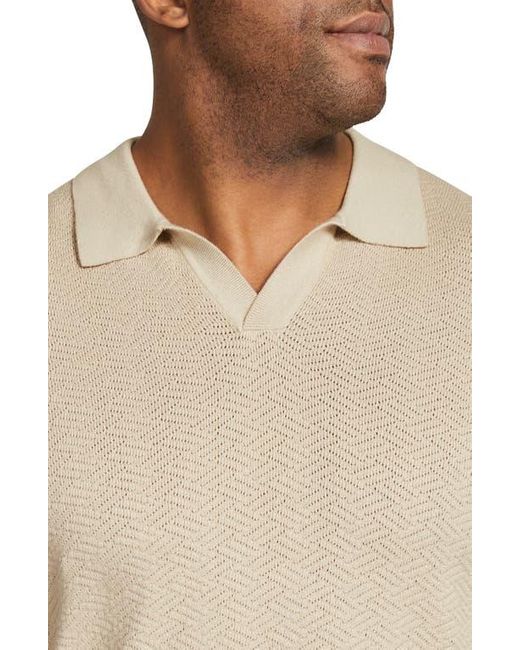 Johnny Bigg Blue Rowan Texture Johnny Collar Polo for men
