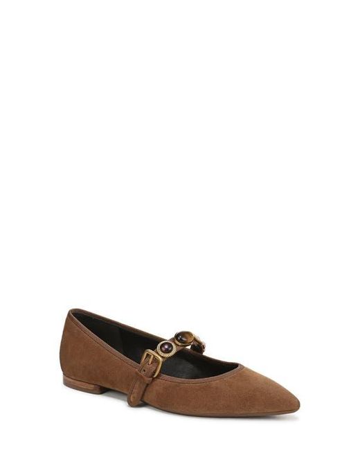 Veronica Beard Brown Selene Charms Pointed Toe Flat
