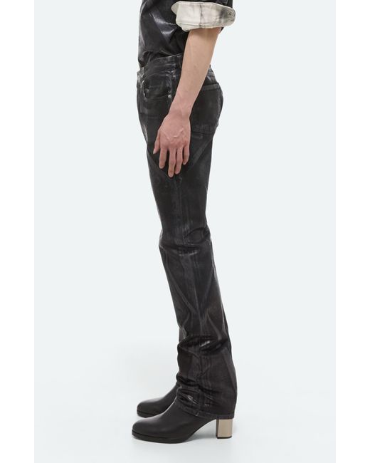 Helmut Lang Black Foiled Print Denim Straight Leg Jeans for men