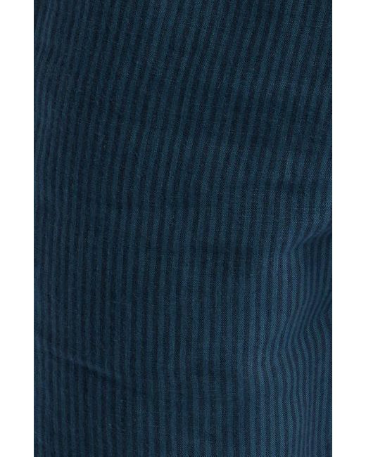 Alex Crane Blue Bo Linen Drawstring Shorts for men