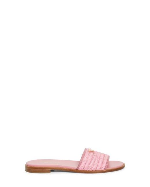 Prada Pink Raffia Slide Sandal